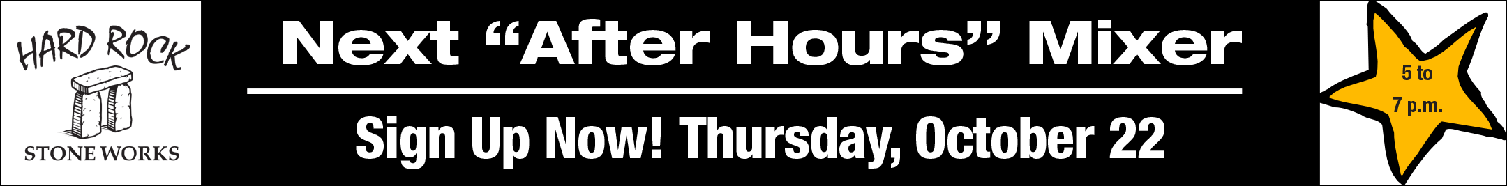 “After Hours” Mixer at Hard Rock Stone Works